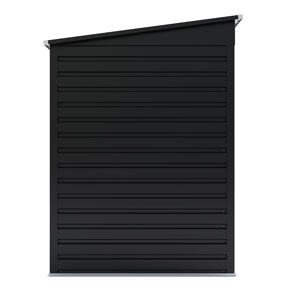 Charcoal Black/Grey 193CM Wide Metal Garden Storage Shed with Lockable Door