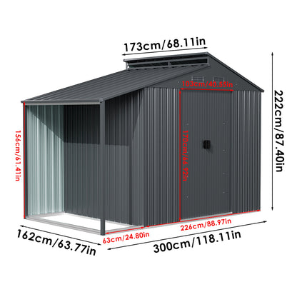 Outdoor Galvanized Steel Storage Shed