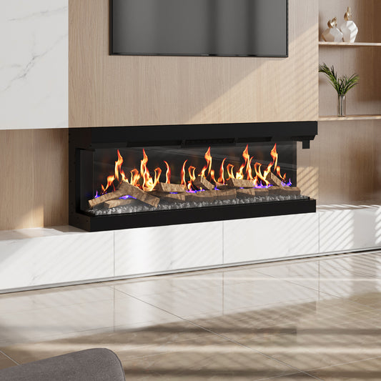60/70-inch 3-Sided Smart Electric Fireplace