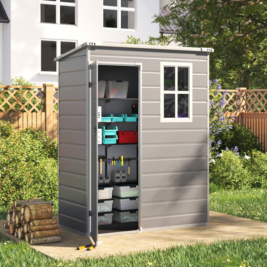5X3FT Outdoor Plastic Garden Storage Shed