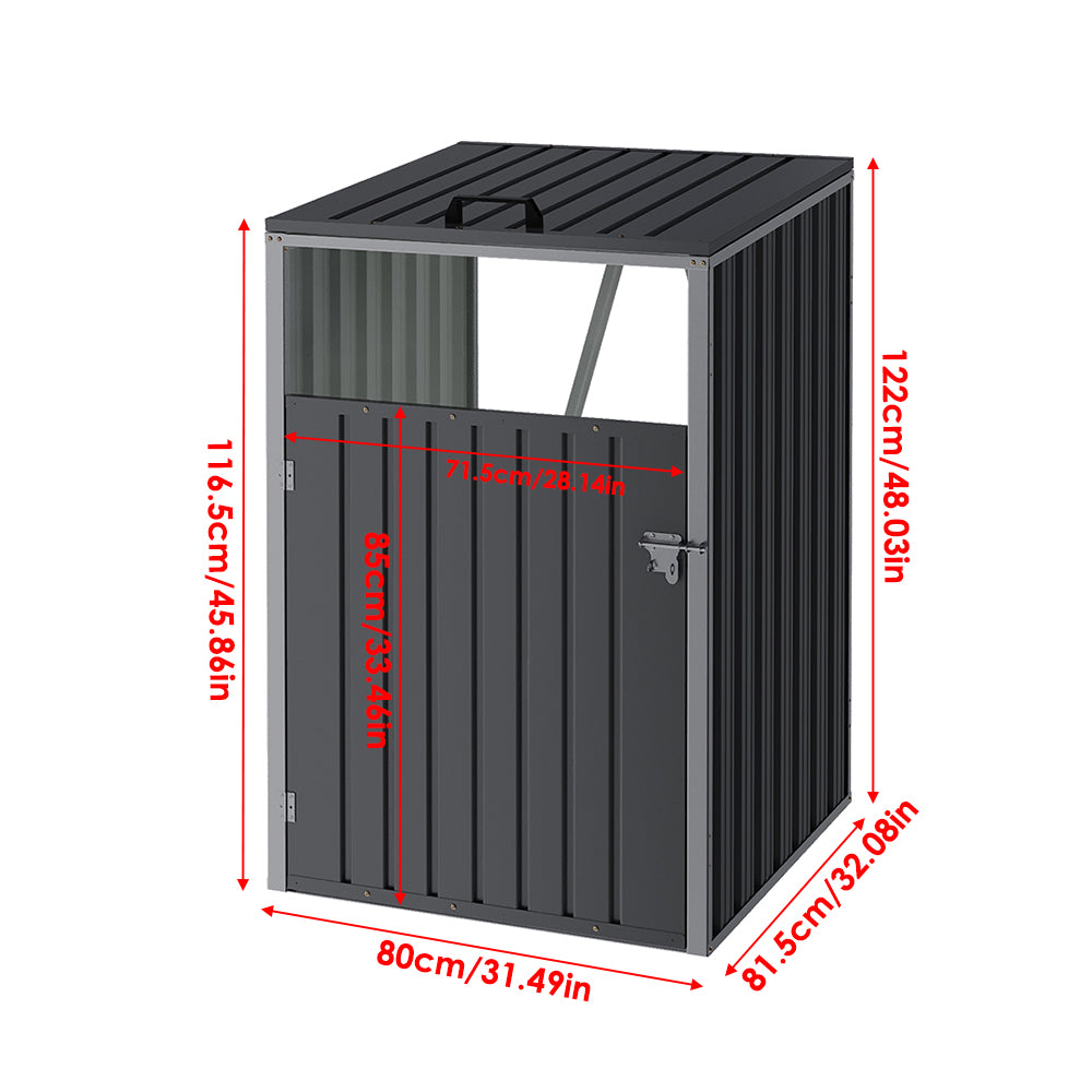 Metal Outdoor Garbage Bin Shed 1 Trash Bin