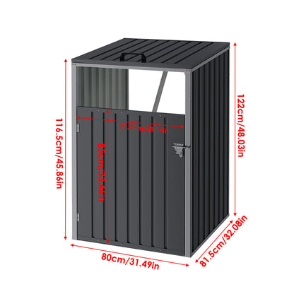 Metal Outdoor Garbage Bin Shed For 1 Trash Bin