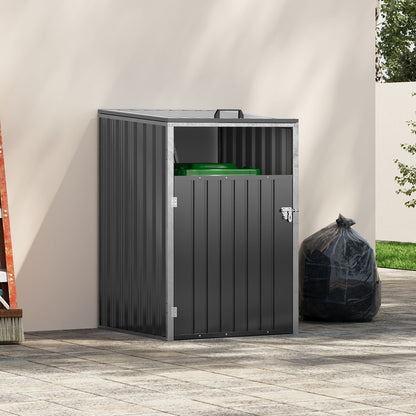 Metal Outdoor Garbage Bin Shed For 1 Trash Bin