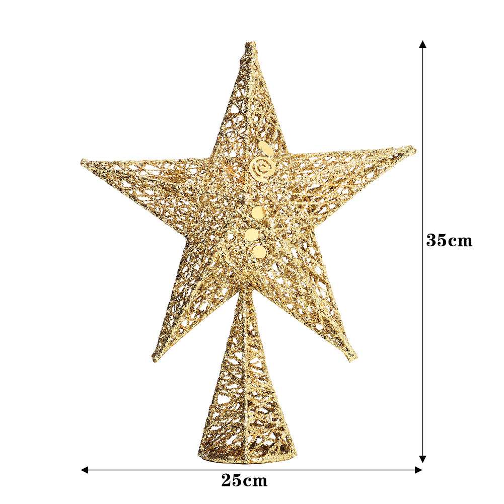 Wrought Iron Christmas Tree Topper Star Ornament Home Decor