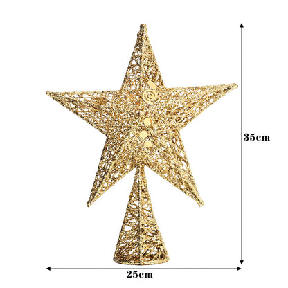 Wrought Iron Christmas Tree Topper Star Ornament Home Decor