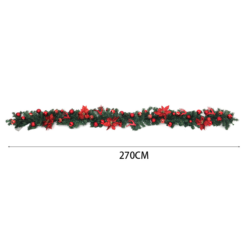 2.7m LED Light String Berry Ball Flower Garland Christmas Decor