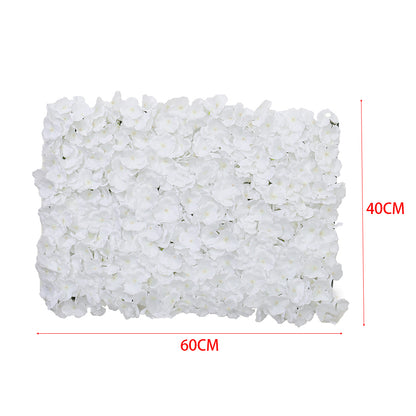 Handcrafted White Silk Hydrangea Flower Panel