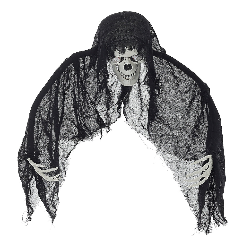 Halloween Hanging Skull Ghost with Light-Up Eyes