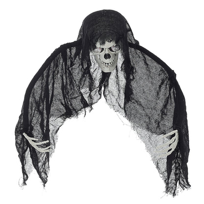 Halloween Hanging Skull Ghost with Light-Up Eyes