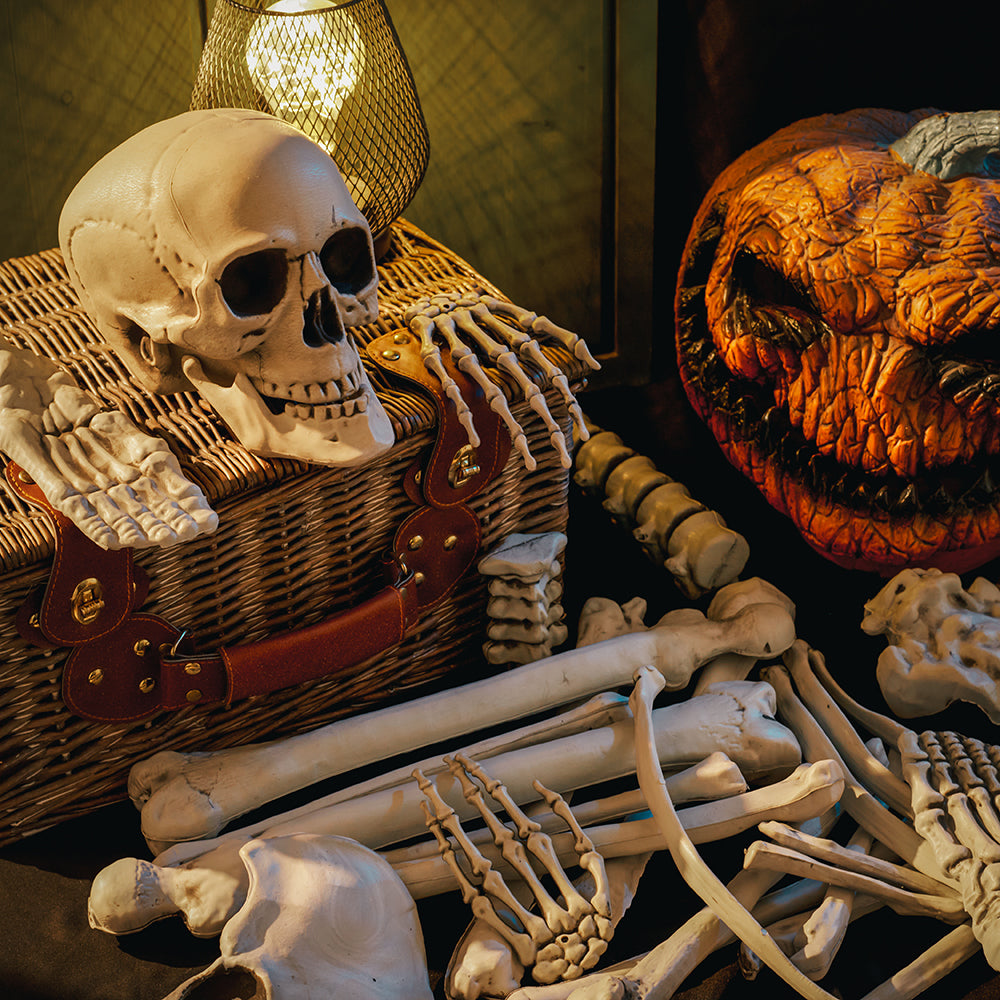 Halloween Realistic Skull and Bone Skeleton Decoration Kit