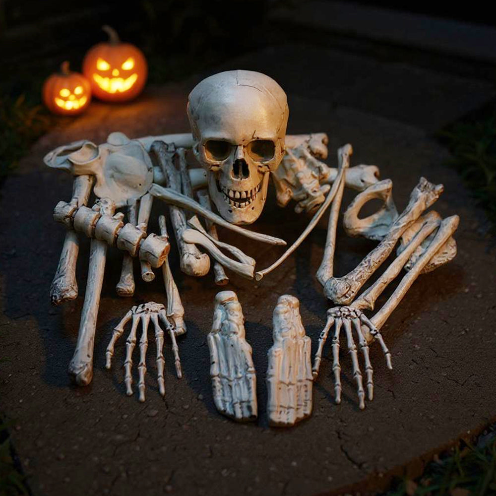 Halloween Realistic Skull and Bone Skeleton Decoration Kit
