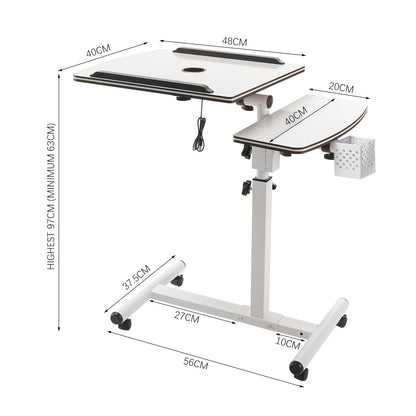 Height Adjustable Mobile Bed Table