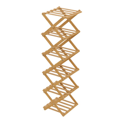 6-Tier Bamboo Folding Shoe Rack