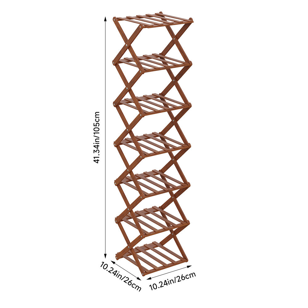 6-Tier Bamboo Folding Shoe Rack
