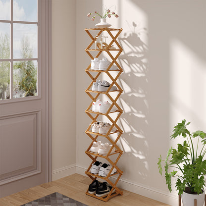 9-Tier Bamboo Folding Shoe Rack