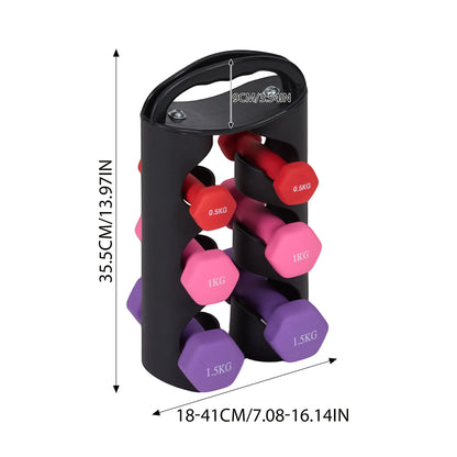 Portable 6‑Piece Dumbbell Set with Rotating Stand
