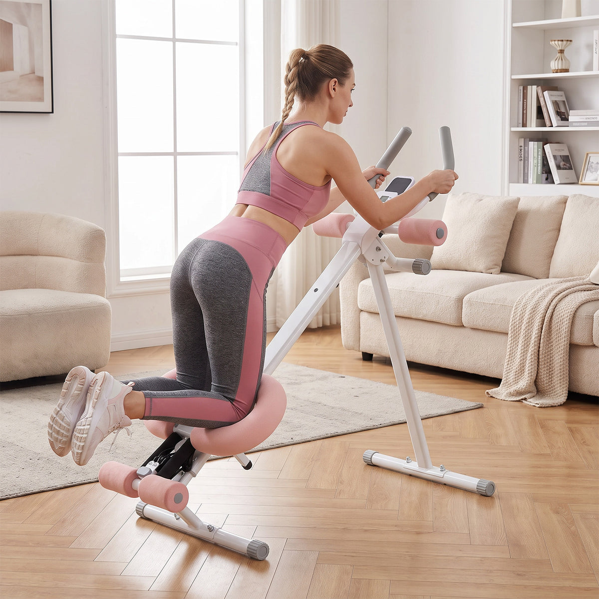 Foldable and Adjustable Ab Workout Machine with LED Display
