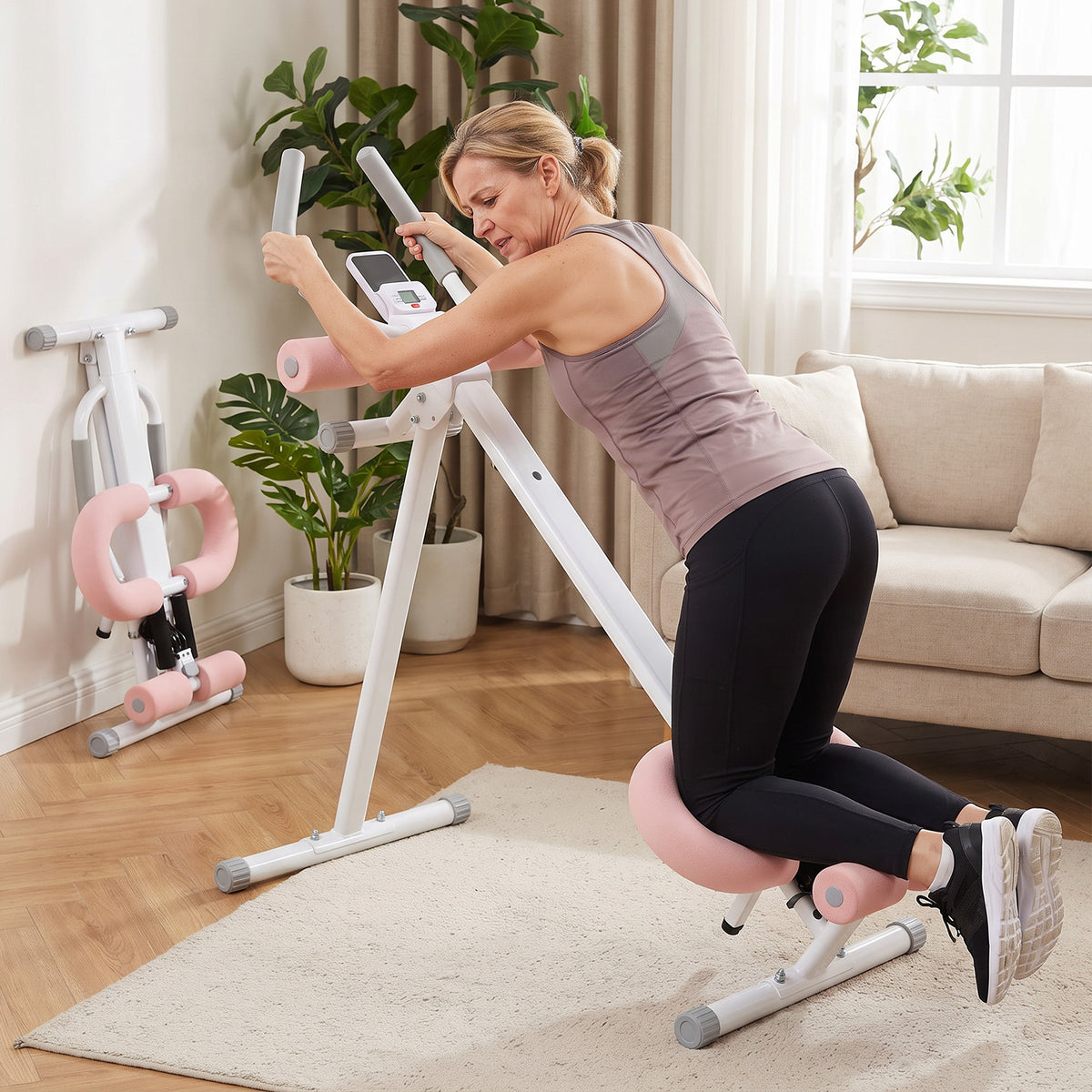 Foldable and Adjustable Ab Workout Machine with LED Display