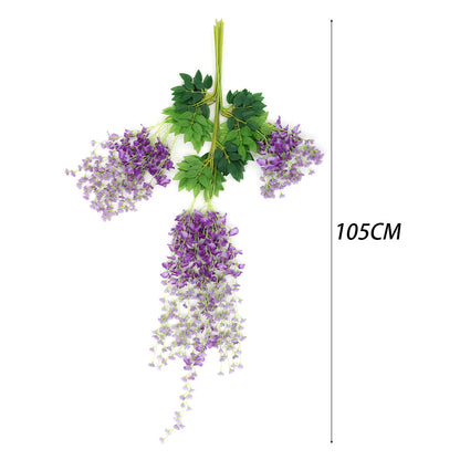 12pcs Artificial Purple Wisteria Hanging Vines