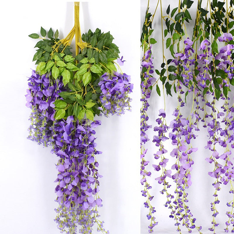 12pcs Artificial Purple Wisteria Hanging Vines
