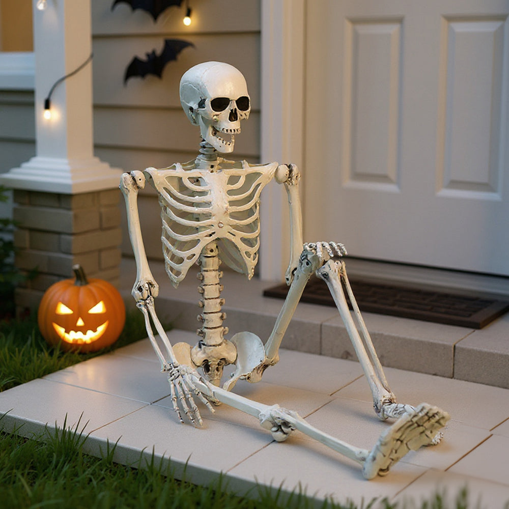 Halloween Realistic Full Body Skeleton Prop Decoration Posable Joints