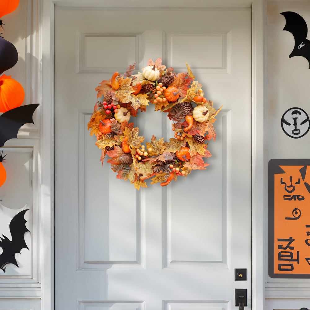 Artificial Wreath for Halloween Thanksgiving Decor