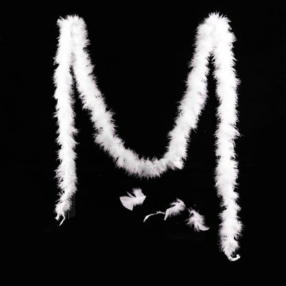 2M White Feather Boa for Party, Wedding, Christmas Tree Decoration