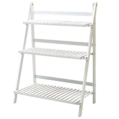 3-Tier Foldable Wooden Ladder Plant Stand