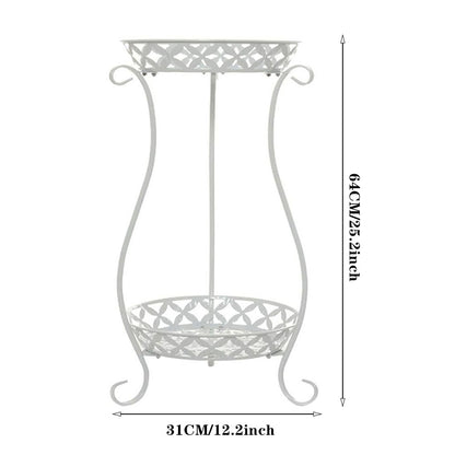 2 Tier Tall Vintage Metal Plant Stand