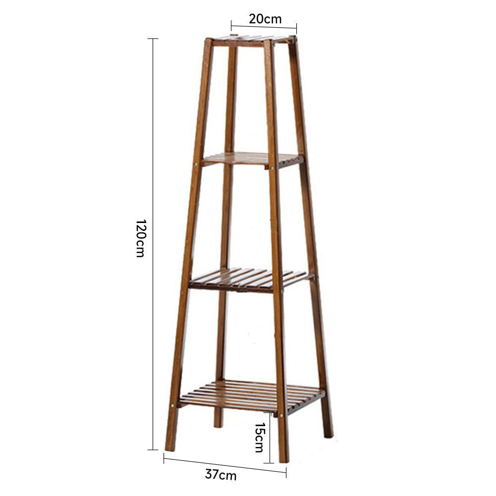 Vintage Tiered Indoor Plant Stand Solid Wood Display Shelf