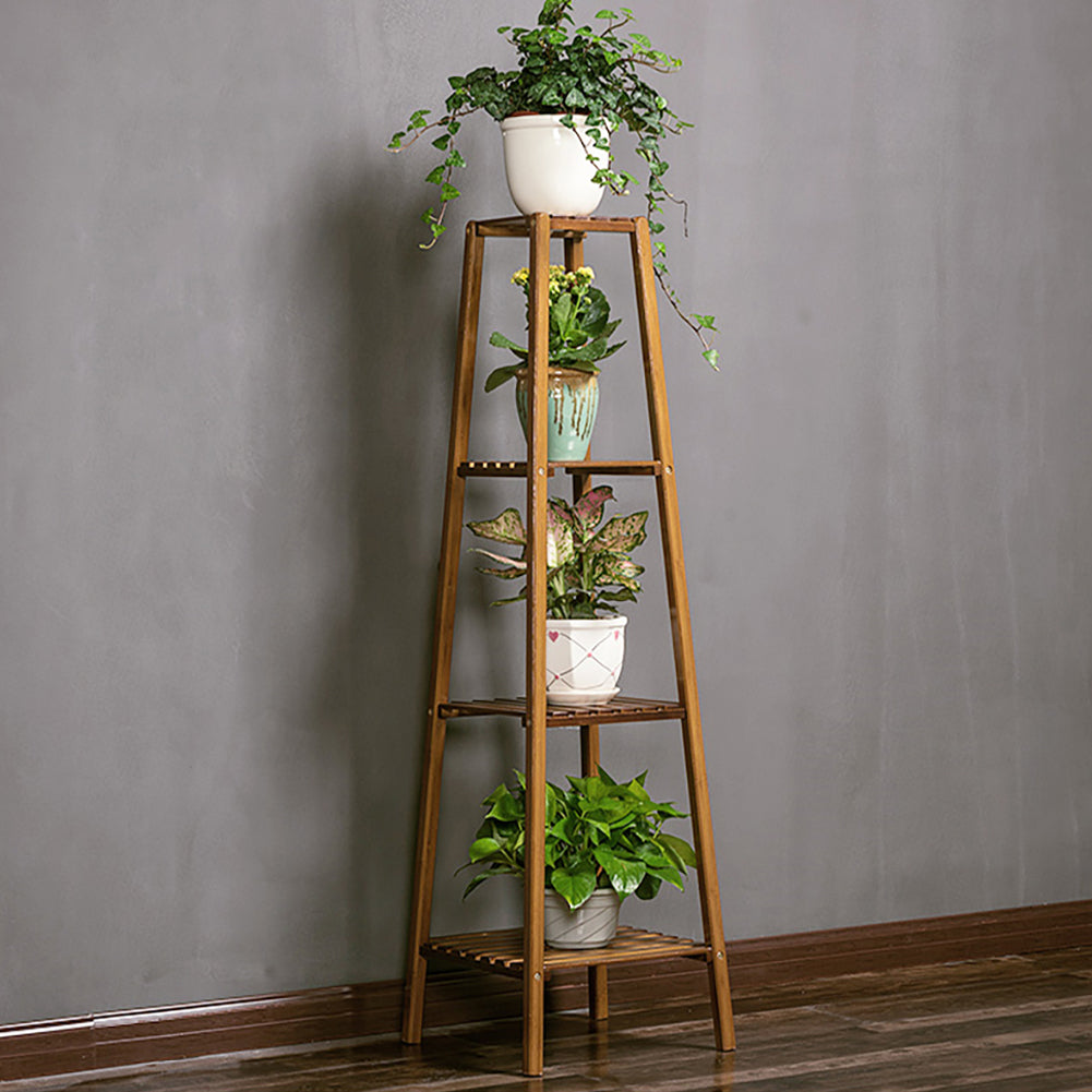 Vintage Tiered Indoor Plant Stand Solid Wood Display Shelf