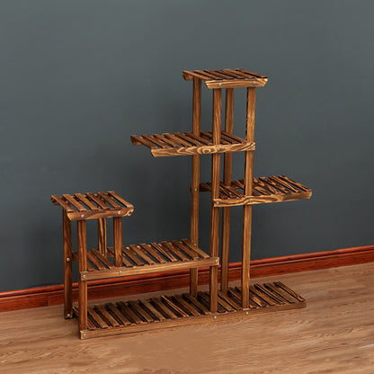 Rustic Large Multi-Tiered Wooden Plant Stand