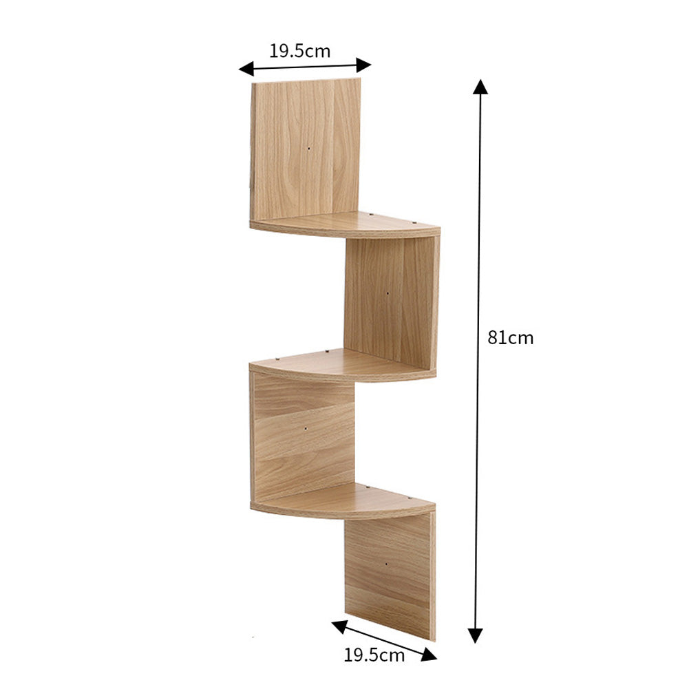 Tiered Wooden Floating Corner Shelf