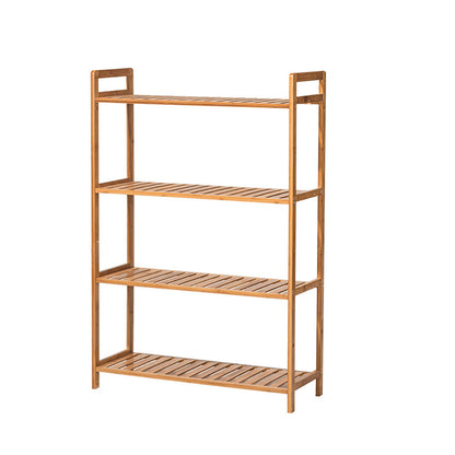 Tiered Bamboo Wood Book Storage Shelf