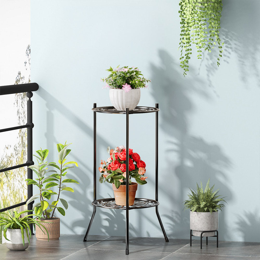Vintage 2 Tier Metal Plant Display Stand