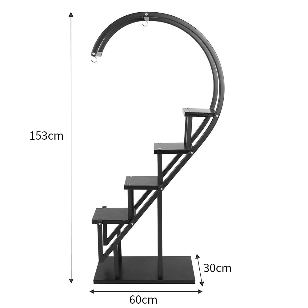 Curved 4 Tier Plant Stand Bonsai Display Shelf