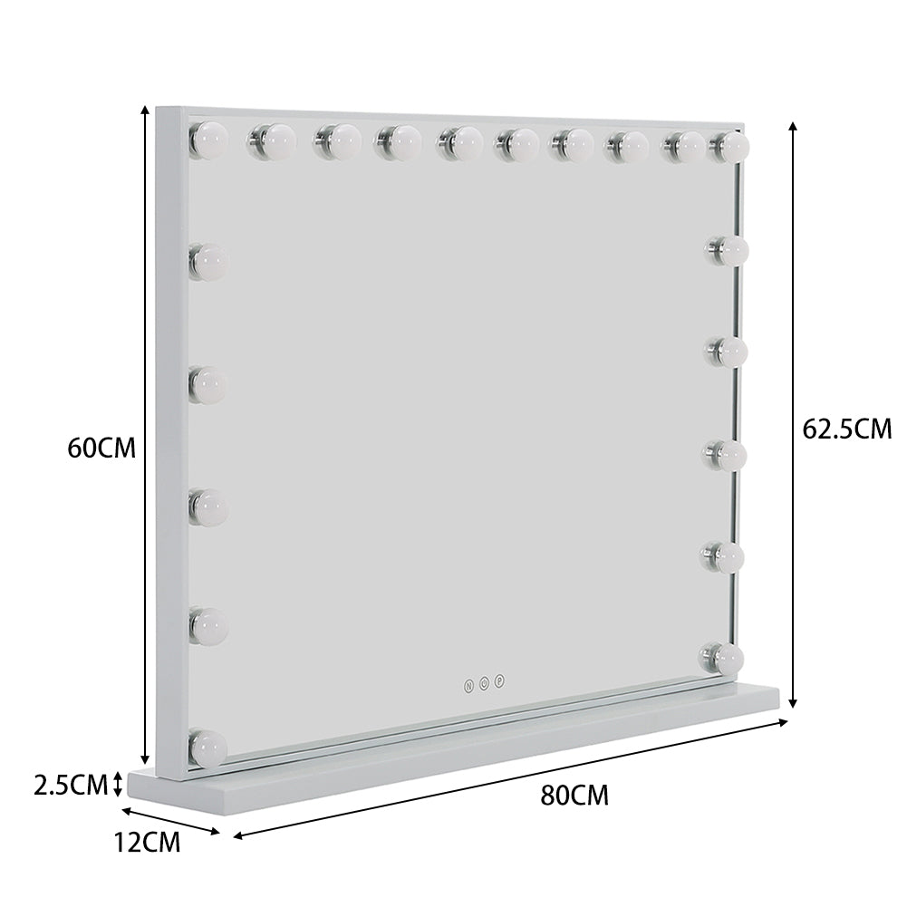 Hollywood Style Lighted Rectangular Makeup Mirror