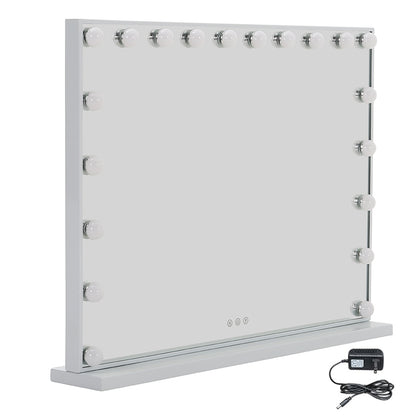 Hollywood Style Lighted Rectangular Makeup Mirror