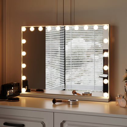 Hollywood Style Lighted Rectangular Makeup Mirror