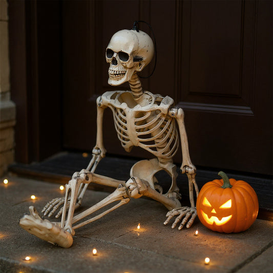 Halloween Realistic Full Body Skeleton Prop Decoration Posable Joints