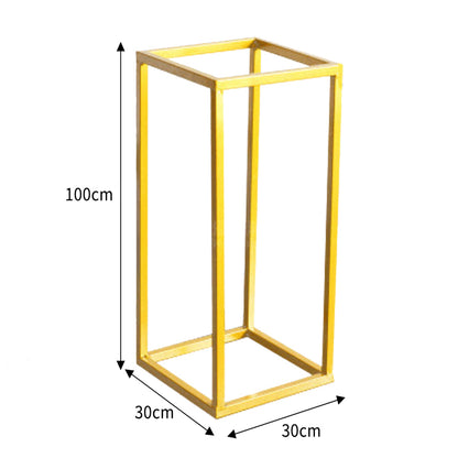 Golden Metal Rectangular Flower Stand Pedestal Rack