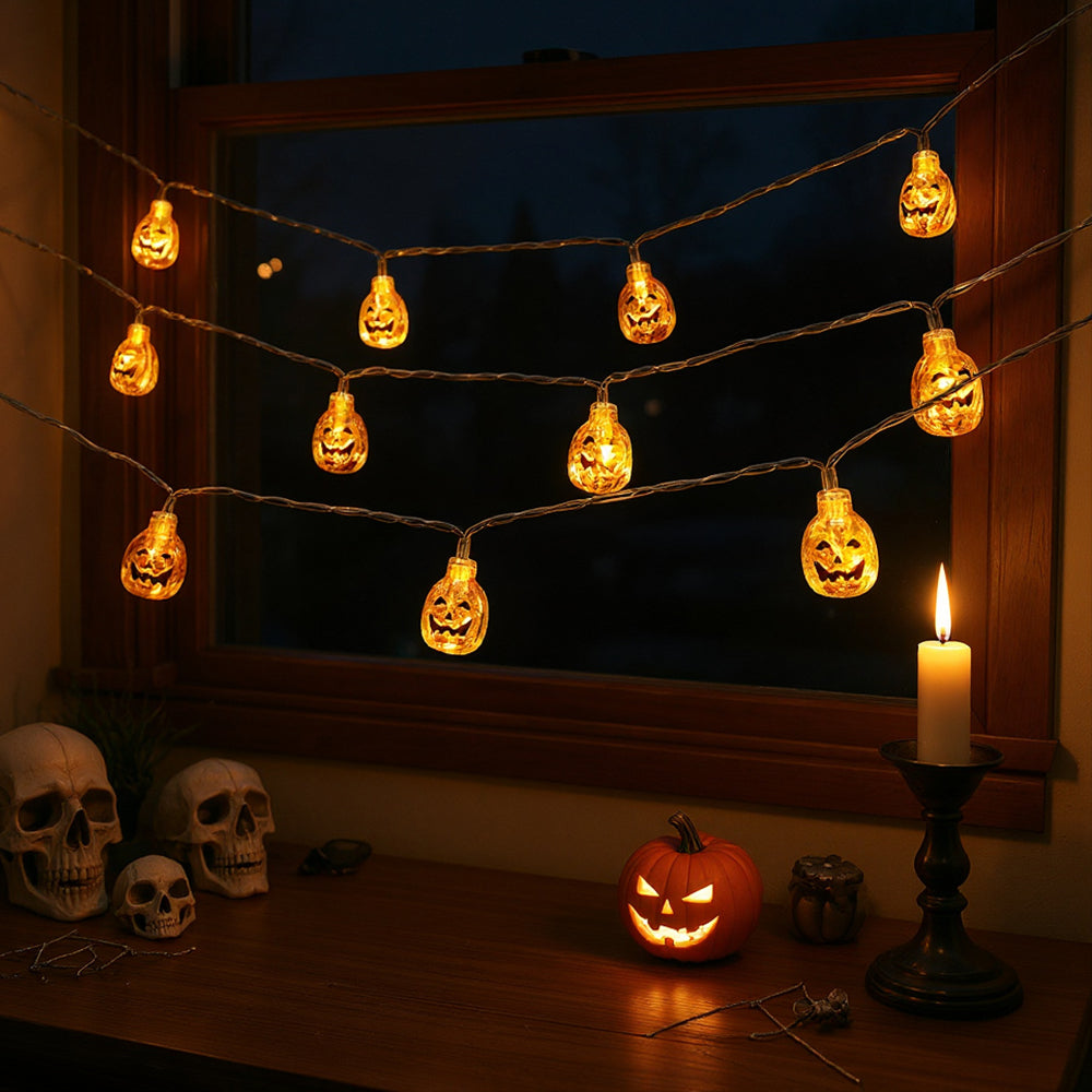 Halloween Decorative Pumpkin LED String Lights Battery Operated