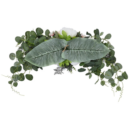 Artificial Floral Swag Peony Flower Wreath for Front Door Wedding Decor
