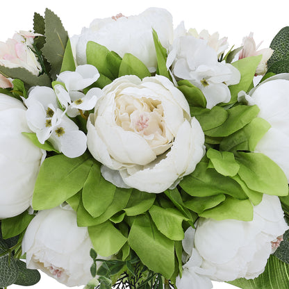 Artificial Floral Swag Peony Flower Wreath for Front Door Wedding Decor