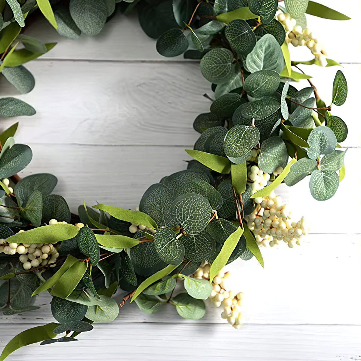 55CM Artificial Topiary Wreath Eucalyptus Leaf Door Hanging