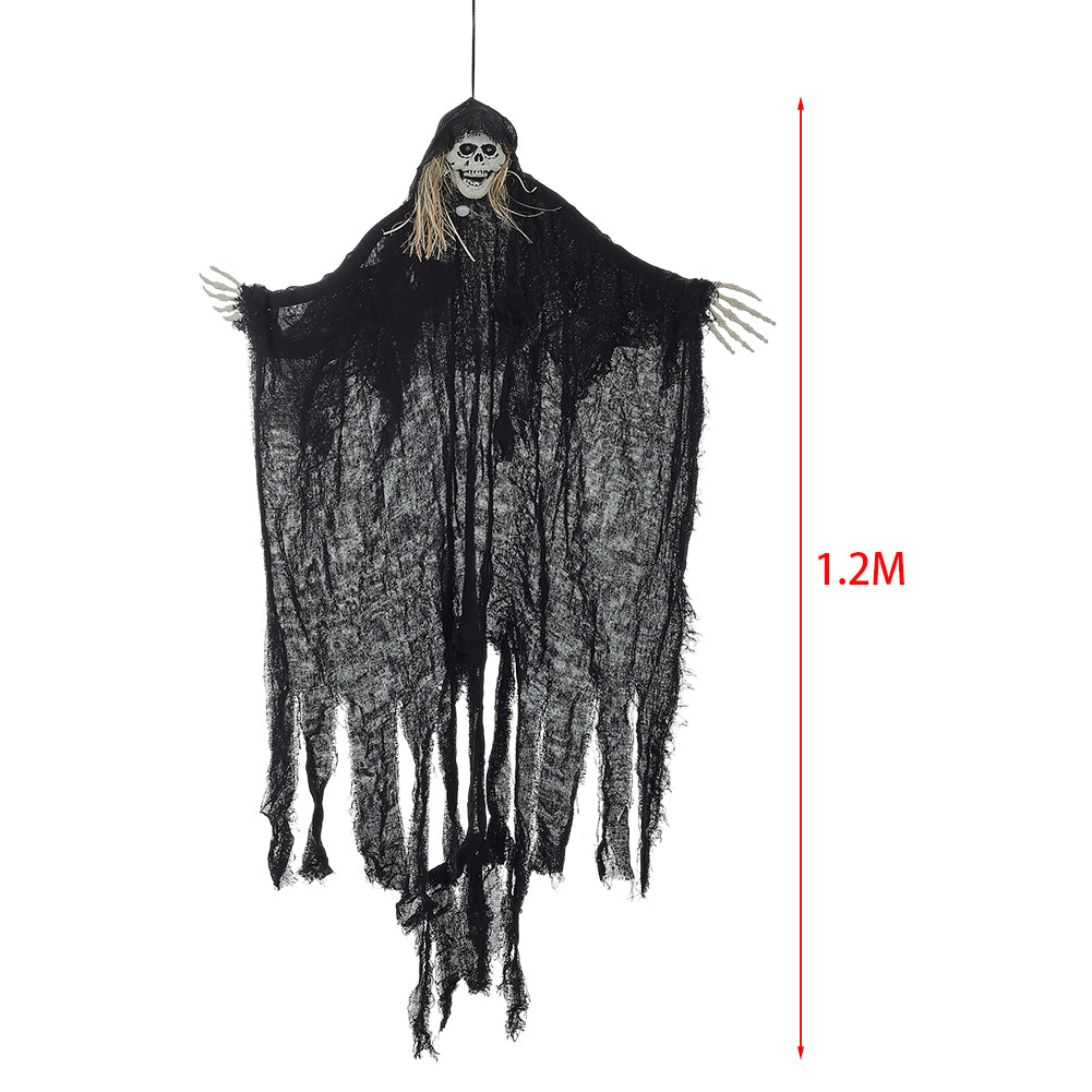 Halloween Hanging Skeleton Ghost with Sensor