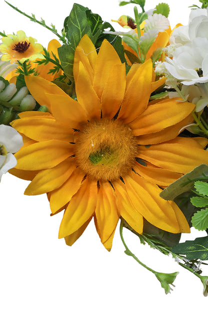 Artificial Sunflower Wreath Round Hanging Decoration