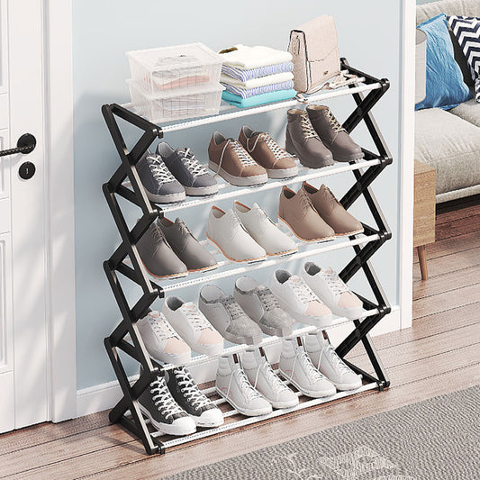 Foldable Multi-Tier Metal Shoe Rack