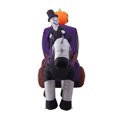 6ft Halloween Grim Reaper Carriage Inflatable with Build-In LED