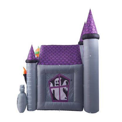 11ft Inflatable Halloween Haunted House Castle Decoration with Build-In LED